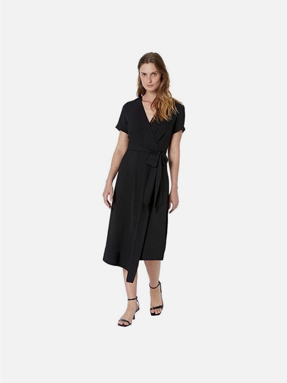 Calvin Klein Women’s Black Wrap Midi Dress